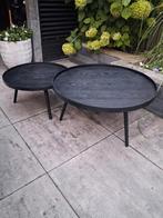 2 zwarte salontafels van WOOOD. Ø78 en Ø60, Huis en Inrichting, Tafels | Salontafels, Ophalen, 50 tot 100 cm, Rond, 50 tot 100 cm