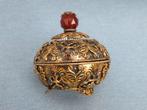 Antiek verguld bronzen doosje met inleg - Rusland - ca. 1900, Ophalen of Verzenden, Brons