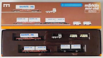MÄRKLIN Z 82503 goederenwagenset Bahntrans met containers ed beschikbaar voor biedingen