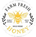 Vintage reclamebord metaal Farm Fresh Honey (30 bij 30 cm), Nieuw, Reclamebord, Ophalen of Verzenden