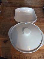 Ovenschaal en ovenschaal met deksel, Huis en Inrichting, Keuken | Servies, Ophalen, Gebruikt, Schaal of Schalen, Effen