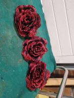 kunstrozen met klem groot rood glitters, Huis en Inrichting, Ophalen of Verzenden