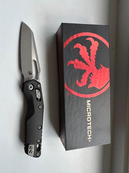 Microtech MSI aluminium apocaliptic finish, Caravans en Kamperen, Kampeergereedschap, Zo goed als nieuw, Ophalen