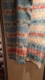 Wollen deken blauw wit rood 160 bij 190cm, Gebruikt, Eenpersoons, Blauw, Ophalen of Verzenden