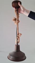 Stoere hanglamp plafond met touw, Ophalen, Metaal, Minder dan 50 cm