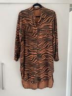 lange bruine zebra dieren print blouse tuniek overhemd mt S, Kleding | Dames, Blouses en Tunieken, Made in Italy, Bruin, Ophalen of Verzenden