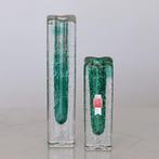 ✅ 2 Vazen SCHOTT ZWIESEL Amazon retro ca. 1965, Ophalen of Verzenden, Minder dan 50 cm, Groen, Glas