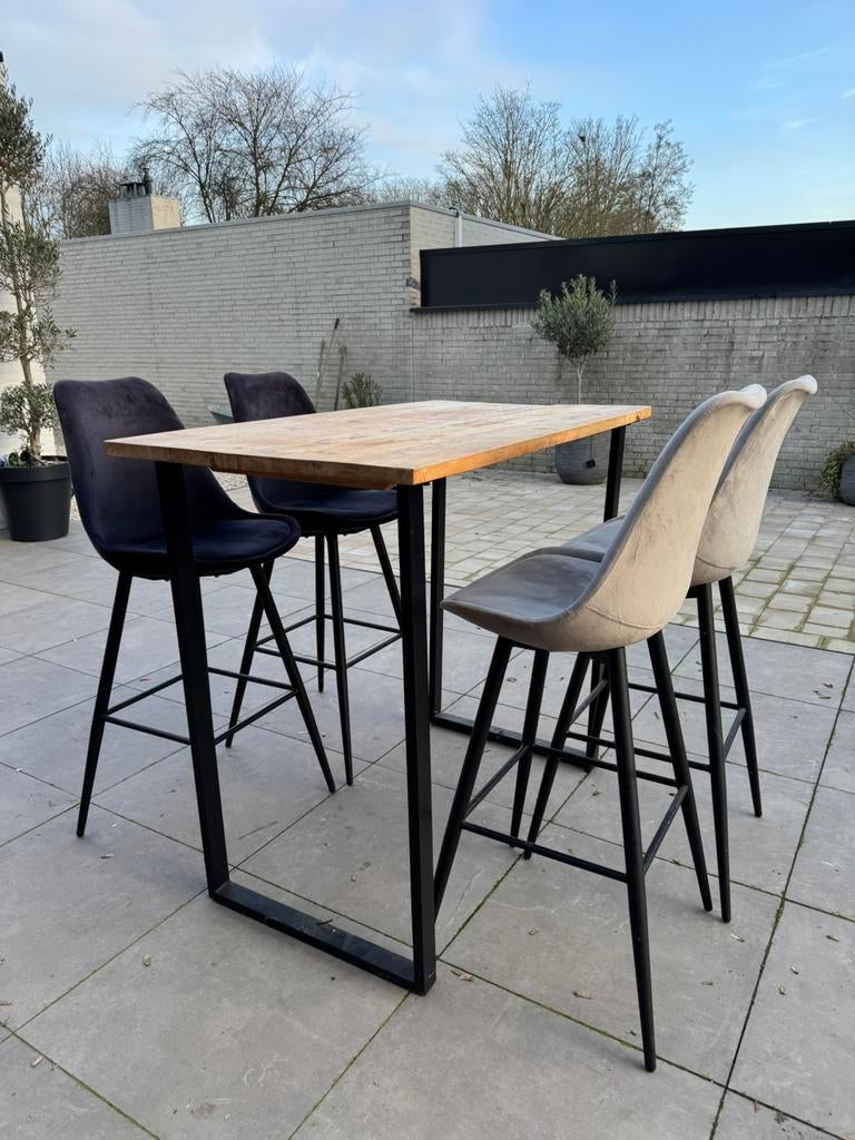 Krukken - barkrukken - velvet - bar tafel - hoge zit - NIEUW, Ophalen of Verzenden