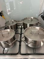 5-delige Pannenset - Gasfornuis, Ophalen, Gebruikt, Rvs, Pannenset