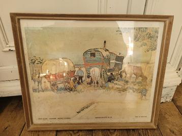 Vintage lijst met prent Vincent van Gogh beschikbaar voor biedingen