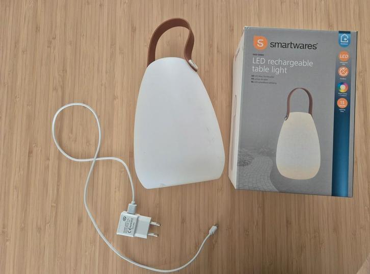 Smartwares LED oplaadbare tafellamp binnen & buiten, Huis en Inrichting, Lampen | Tafellampen, Zo goed als nieuw, Minder dan 50 cm