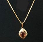 vintage hanger met edelsteen aan ketting, Overige materialen, Gebruikt, Overige voorstellingen, Verzenden