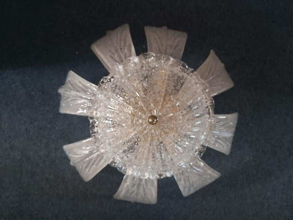 Een  grote murano kristallen novaresi plafonniere, Ophalen of Verzenden, Zo goed als nieuw