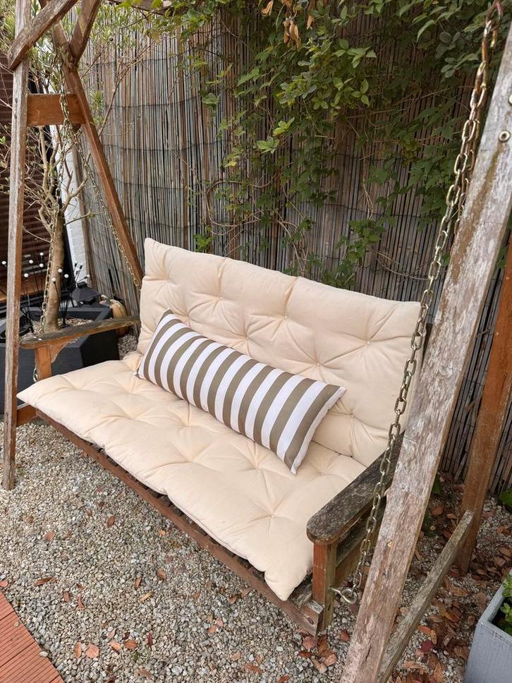 Houten Schommelbank - Opknapper, Tuin en Terras, Tuinbanken, Gebruikt, Hout, Schommelbank, Ophalen