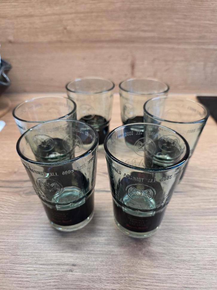 Set van 6 Bacardi glazen Facundo Bacardi, Verzamelen, Glas en Borrelglaasjes, Nieuw, Overige typen, Ophalen of Verzenden