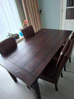 eettafel met stoelen, Huis en Inrichting, Tafels | Eettafels, Ophalen, Gebruikt, Eikenhout, 50 tot 100 cm