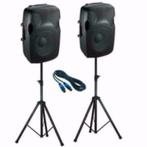 Actieve 15 inch Speakers Incl Statieven en kabels 1200 Watt, Overige merken, ., Nieuw, Ophalen of Verzenden