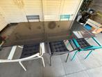 Tuintafel granietenblad 100x220 cm, Tuin en Terras, Tuintafels, Ophalen of Verzenden, Zo goed als nieuw, Rechthoekig, Rvs