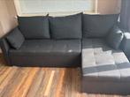 Zwarte Hoekbank Slaapbank met opbergruimte, Ophalen, Nieuw, Tweepersoons, 140 cm