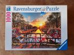 Ravensburger Puzzel - Fietsen in Amsterdam, Ophalen, 500 t/m 1500 stukjes, Zo goed als nieuw, Legpuzzel