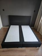 Zwart tweepersoons onderstel (boxspring) met hoofdbord, Huis en Inrichting, Ophalen, Zwart, Tweepersoons, Zo goed als nieuw