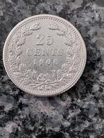 25 cent 1906 zilver zie foto's, Zilver, Koningin Wilhelmina, Ophalen of Verzenden, 25 cent