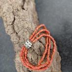 3 rijige bloedkoraal armband.zilverkl.slotje,18 cm, Ophalen of Verzenden, Overige materialen, Armband