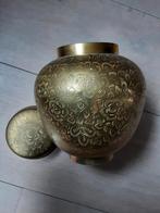 Vaas met deksel uit india ongeveer 18 cm hoog, Ophalen of Verzenden