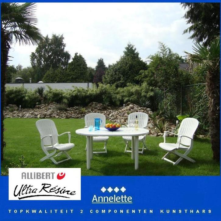 Allibert Tangor Evolutif tuinset vgl Rovergarden Kettler sto, Tuin en Terras, Tuinstoelen, Zo goed als nieuw, Kunststof, Inklapbaar
