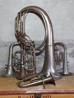 Oude vintage deco blaas instrument tuba hoorn bambardon trom, Gebruikt, Ophalen of Verzenden