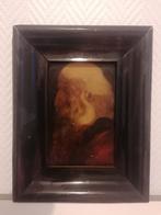 Olieverf op paneel - Oudeman in profiel, Ophalen