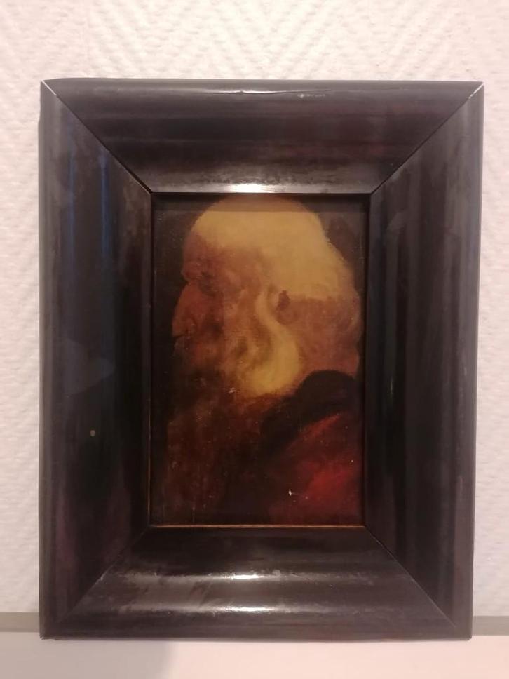 Olieverf op paneel - Oudeman in profiel, Antiek en Kunst, Kunst | Schilderijen | Klassiek, Ophalen