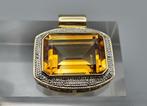 Gouden hanger edelsteen topas en diamant. 2025/397, Overige voorstellingen, ., Geel, Ophalen of Verzenden