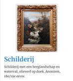 Schilderij berglandschap, Antiek en Kunst, Kunst | Schilderijen | Klassiek, Ophalen of Verzenden