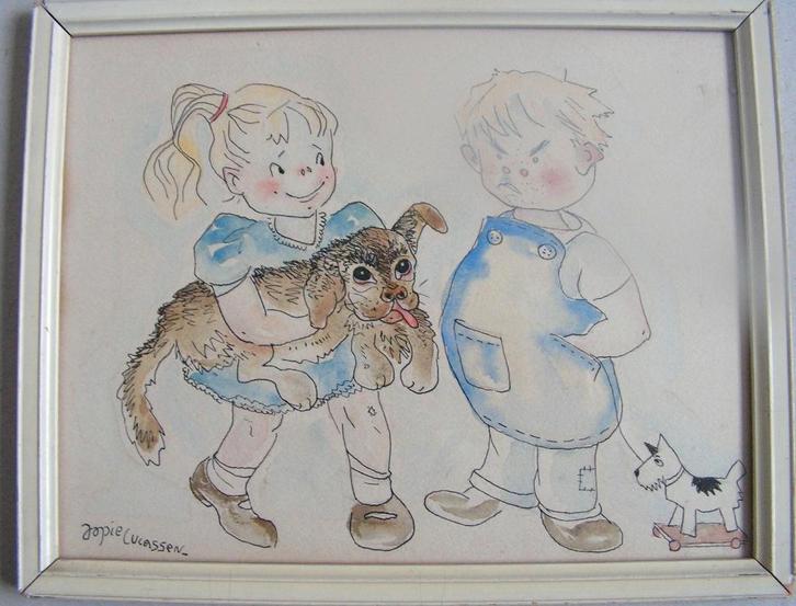 Johanna (Jopie) Lucassen - Schulman (1916-2001 - tekening, Antiek en Kunst, Kunst | Tekeningen en Foto's, Ophalen of Verzenden