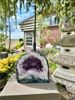 Waanzinnig mooie diep paarse Amethist geode met mosagaat, Ophalen, Mineraal