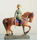 Soldaat in uniform op paard. Elastolin ca. 10 x 10 x 3 cm., Antiek en Kunst, Antiek | Speelgoed, Ophalen of Verzenden