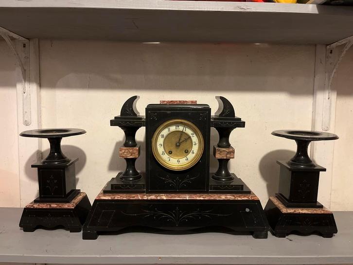 Napoleon Pendule Klok met Kandelaars, Antiek en Kunst, Antiek | Klokken, Ophalen