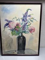 te koop een aquarel bloemstilleven gedateerd 1955 Han Krug, Antiek en Kunst, Kunst | Schilderijen | Klassiek, Ophalen of Verzenden