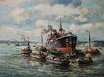 Evert Moll (1878-1955) - Havengezicht Rotterdam, Ophalen of Verzenden