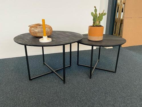 Set van 2 zwarte salontafels, zgan (nieuw €169), Huis en Inrichting, Tafels | Salontafels, Zo goed als nieuw, Minder dan 50 cm