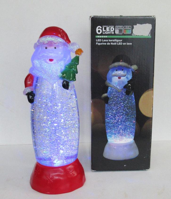 Decoratie Kerstman Figuur met LEDverlichting in glitterwater, Diversen, Kerst, Zo goed als nieuw, Ophalen of Verzenden