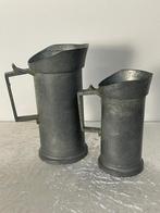 Twee Antieke Tinnen Maatbekers, Antiek en Kunst, Antiek | Tin, Ophalen of Verzenden