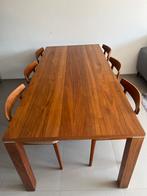 Massief houten eettafel, Huis en Inrichting, Ophalen, Gebruikt, 200 cm of meer, 50 tot 100 cm