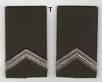Set rangen epauletten Sergeant (T) - Cavalerie / Mil Admin, Ophalen of Verzenden, Landmacht, Nederland, Embleem of Badge