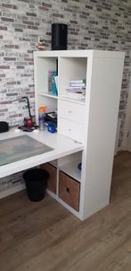 Prachtige Kallax combi (Ikea) kast én buro., Ophalen, Zo goed als nieuw, Bureau