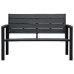Tuinbank hout-look 120 cm HDPE zwart, Kanabab, Jshsh, Nieuw, Ophalen of Verzenden