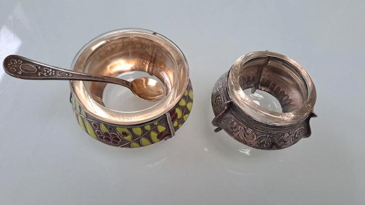 Antiek zout- en kaviaarbakje Rusland 1950/1960, Antiek en Kunst, Antiek | Glas en Kristal, Ophalen of Verzenden