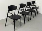 125 Nieuwe Terrasstoelen Kantinestoelen Stapelstoelen, Huis en Inrichting, Stoelen, Ophalen, Zwart, Nieuw, X