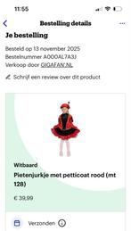 Nieuw Pietenjurkje met petticoat - Maat 128, Ophalen of Verzenden, Zo goed als nieuw, 122 t/m 128, Meisje